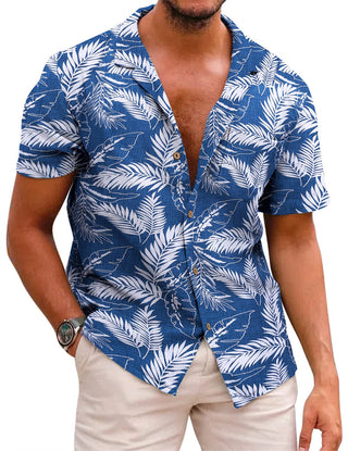 Men's Summer Hawaiian Printed Short-sleeved Shirt Phosgene