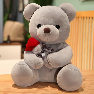 23-45cm New Lovely Hug Roses Teddy Bear Plush Pillow Stuffed Soft Animal Dolls Nice Birthday Gift Girlfriend Valentine's Day - Phosgene