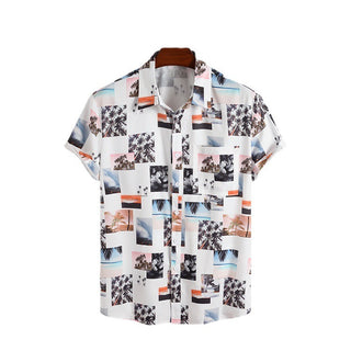 Men's Casual High Street Hawaiian Flower Shirt Full Print Phosgene