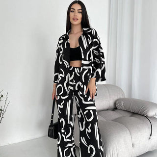 Silk-like Printed Cardigan Long-sleeved Homewear Phosgene