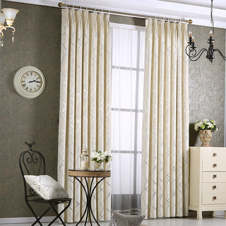 Solid Color Simple Modern Light Luxury Living Room Chenille Blackout Curtains - Phosgene