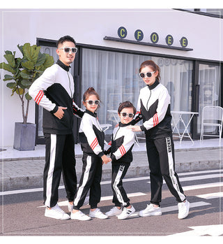 Parent-child Sportswear Mother-daughter Father-son Suit School Uniform - Phosgene