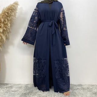 Cardigan Embroidered Mesh Robe Dress - Phosgene