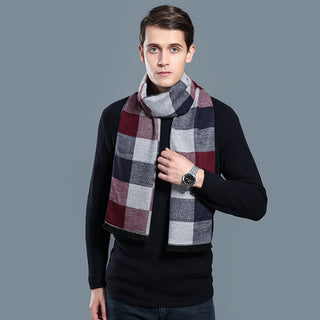 Simple Plaid Warm Keeping Artificial Cashmere Scarf - Phosgene