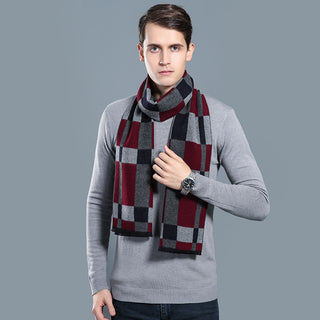 Simple Plaid Warm Keeping Artificial Cashmere Scarf - Phosgene