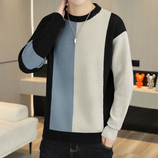 Color-block Crew Neck Warm Sweater Men - Phosgene