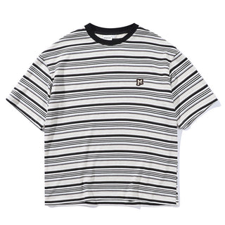 Men's Striped Loose Artistic Youth Fresh T-shirt Phosgene