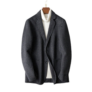 Men's Double-sided Wool Jacket Striped Suit Jacket - Phosgene