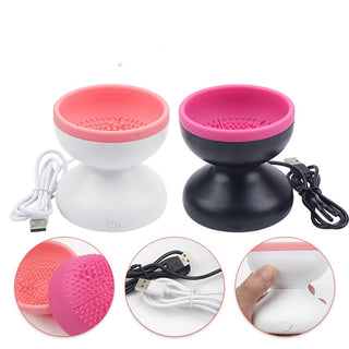 Electric Makeup Brush Cleaner Machine Portable Automatic USB Cosmetic Brush Cleaner Tools For All Size Beauty Makeup Brushes Set - Phosgene