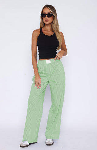 Women's Simple Striped Trousers Temperament Commute - Phosgene