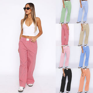 Women's Simple Striped Trousers Temperament Commute - Phosgene