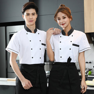 Summer Men's Chinese Chef Clothes Short Sleeve Phosgene