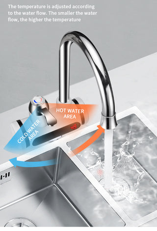 Kitchen Electric Water Tap  Water Heater Temperature Display Cold Heating Faucet Hot Water Faucet Heater Phosgene