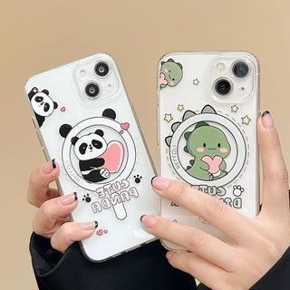 Cute Dinosaur Panda Magnetic Phone Case - Phosgene