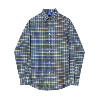 Men's Plaid Loose Trendy Casual Retro Shirt Coat Phosgene