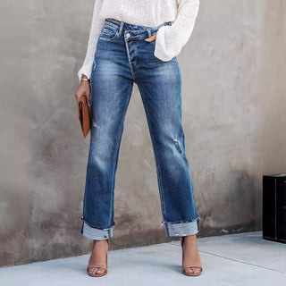 Women's Fashion Individual Casual Loose Jeans Phosgene