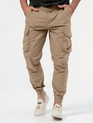 Men's Cargo Trousers With Three-dimensional Pockets Solid Color Casual Pants - Phosgene