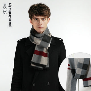 Simple Plaid Warm Keeping Artificial Cashmere Scarf - Phosgene