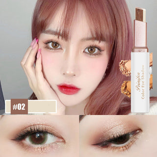 Lazy Eyeshadow Stick Stereo Gradient Shimmer Double Color Eye Shadow Pen Waterproof Easy To Wear Eyeshadow - Phosgene