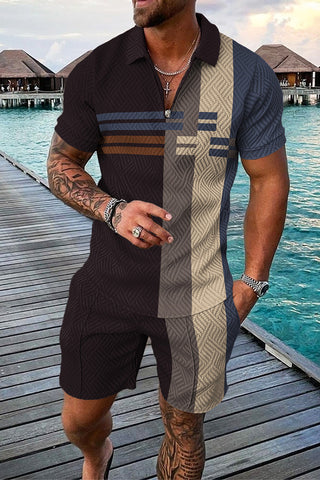 Men's Summer New Polo Shirt Suit Plus Size Fashion Phosgene