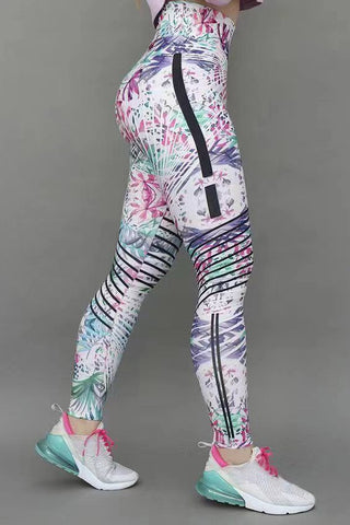 Slim-fit Printed Trousers Yoga Pants - Phosgene