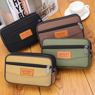 Enlarged Canvas Mobile Phone Bag Zipper Waterproof - Phosgene