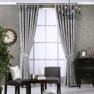 Solid Color Simple Modern Light Luxury Living Room Chenille Blackout Curtains - Phosgene