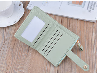 Fashion Zipper Hasp Leather Wallet Card Holder - Phosgene