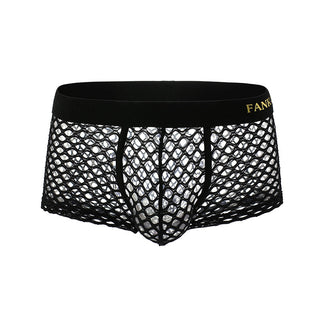 Fishnet Men's Underwear Large Mesh U Convex Transparent Cutout Shorts - Phosgene