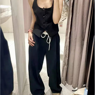 Casual Versatile High Waist Slimming Wide Leg Pants - Phosgene