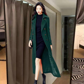 Thick Wool Slim-fit Hepburn Style Ultralong Overknee Overcoat For Women - Phosgene