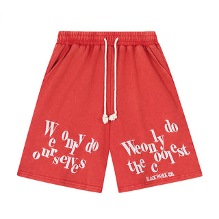 Fashion English Letter Loose Shorts Men Phosgene