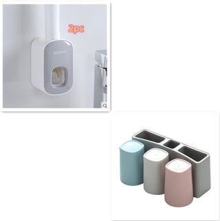 Wall Mounted Automatic Toothpaste Holder Bathroom Accessories Set Dispenser - Phosgene