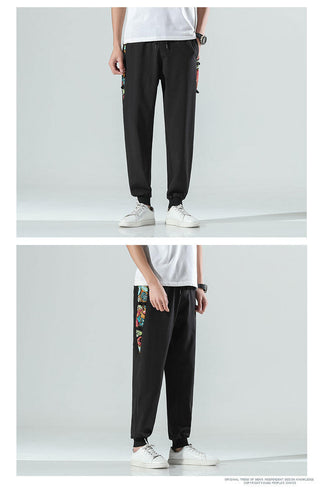 Plus Size Cropped Pants Chinese Style Men's Trendy Casual Pants Phosgene