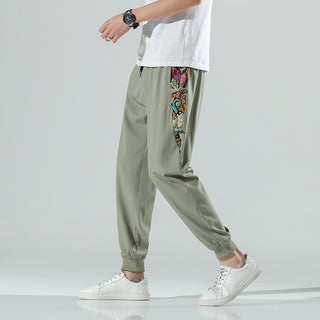 Plus Size Cropped Pants Chinese Style Men's Trendy Casual Pants Phosgene