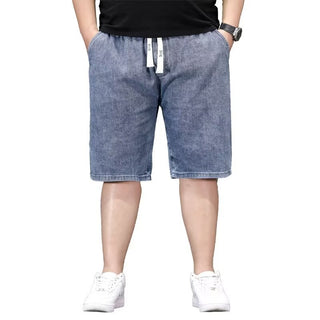 Summer Thin Plus Size Elastic Waist Denim Shorts Men - Phosgene