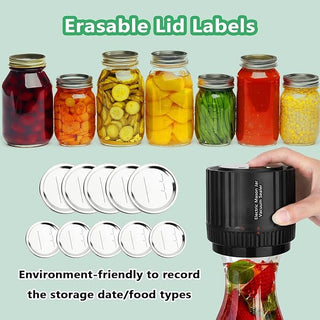 Electric Mason Jar Vacuum Sealer - BINZET Mason Jar Vacuum Sealing Kit For Food Storage, Compatible Wide & Regular Mouth Mason Lids- Canning Jar Mason Jar Vacuum Sealer With LED Countdown Display Phosgene