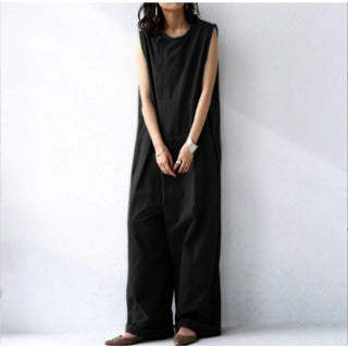 Temperament Pure Color Sleeveless Jumpsuit For Women - Phosgene