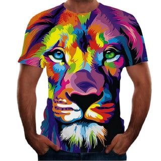 New Animal Print 3d T-shirt Men's Short Sleeve Phosgene