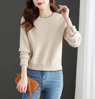 Women's Knitwear Simple Crew Neck Pullover Sweater - Phosgene