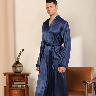 Men's Robe Ultra-thin Cardigan Nightgown Loose Plus Size - Phosgene