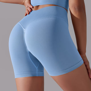 Hip Raise Skinny High Elastic Yoga Shorts - Phosgene