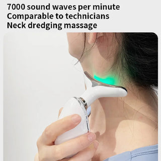 Neck Face Beauty Device Colorful LED Photon Therapy Skin Tighten Reduce Double Chin Anti Wrinkle Remove Lifting Massager - Phosgene