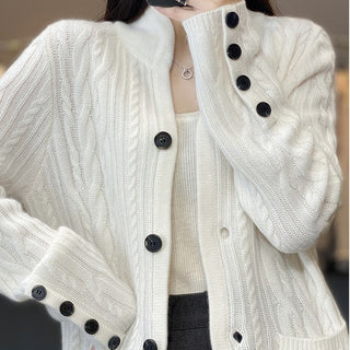 Western Style Pocket Knitted Wool Jacket - Phosgene