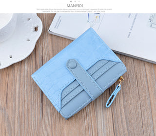 Fashion Zipper Hasp Leather Wallet Card Holder - Phosgene