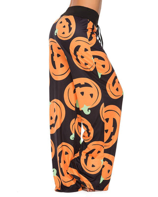 Women's Halloween Pumpkin Loose Casual Pants - Phosgene