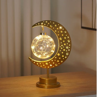 LED Modeling Lamp Creative Personality Iron Moon - Phosgene