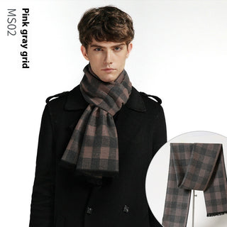 Simple Plaid Warm Keeping Artificial Cashmere Scarf - Phosgene