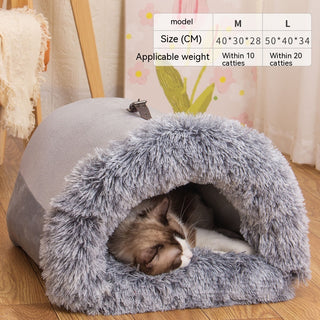 New Splice Portable Pet Nest Portable Autumn And Winter Warm Dog Nest Moisture-proof Long Fur Cat Nest Cross Border Pet Nest - Phosgene