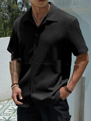 Men's Solid Color Short Sleeve Shirt Casual Phosgene